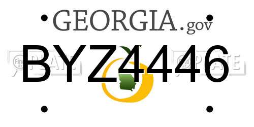 BYZ4446 Georgia License Plate