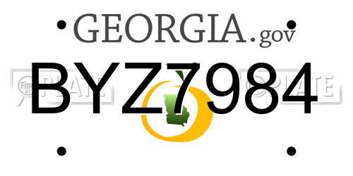 BYZ7984 Georgia License Plate