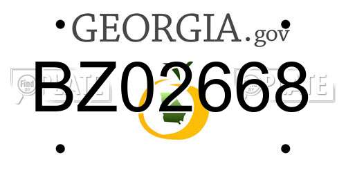 BZ02668 Georgia License Plate
