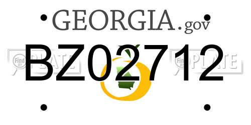 BZ02712 Georgia License Plate