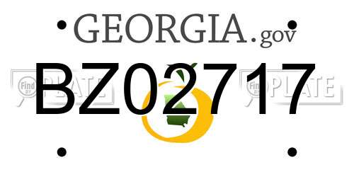 BZ02717 Georgia License Plate