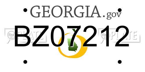 BZ07212 Georgia License Plate