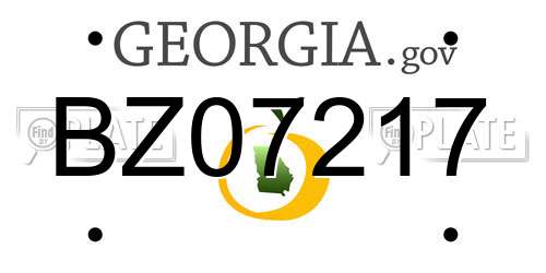 BZ07217 Georgia License Plate