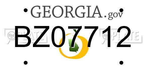BZ07712 Georgia License Plate