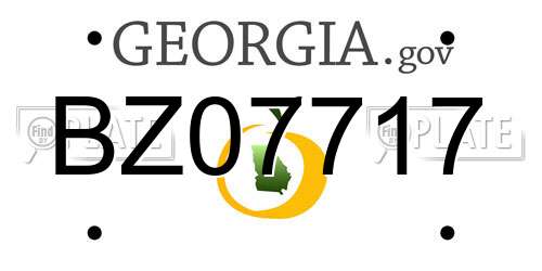 BZ07717 Georgia License Plate