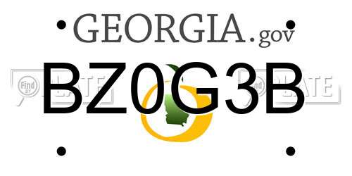 BZ0G3B Georgia License Plate