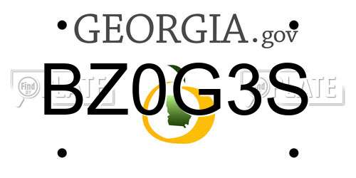 BZ0G3S Georgia License Plate