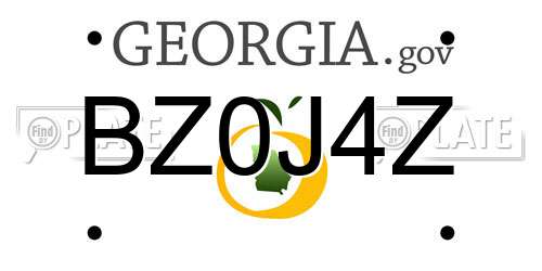 BZ0J4Z Georgia License Plate