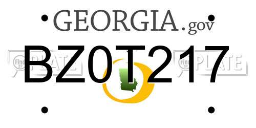 BZ0T217 Georgia License Plate
