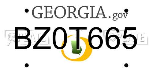 BZ0T665 Georgia License Plate