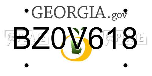 BZ0V618 Georgia License Plate