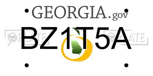 BZ1T5A Georgia License Plate