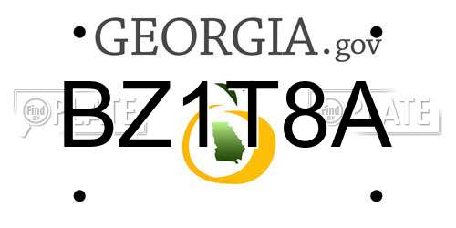 BZ1T8A Georgia License Plate