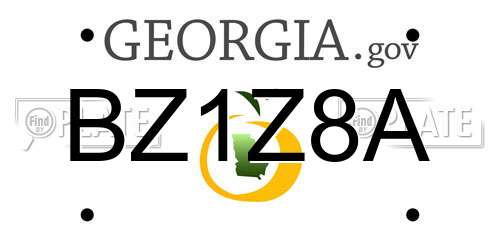 BZ1Z8A Georgia License Plate
