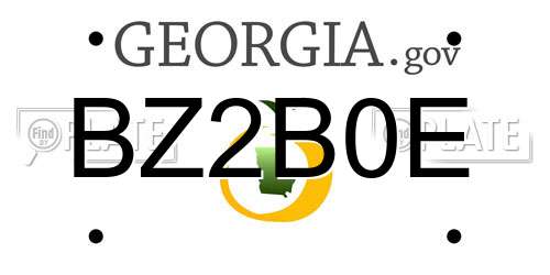 BZ2B0E Georgia License Plate