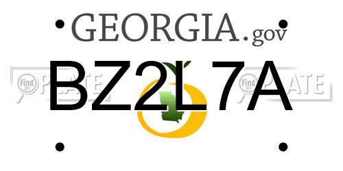 BZ2L7A Georgia License Plate