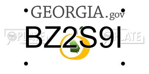BZ2S9I Georgia License Plate