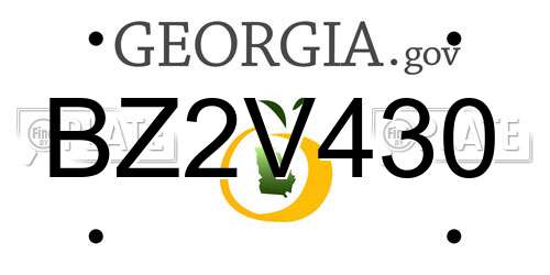 BZ2V430 Georgia License Plate