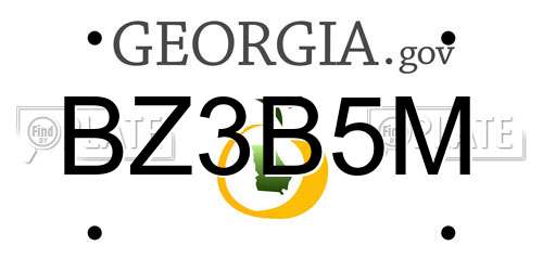 BZ3B5M Georgia License Plate