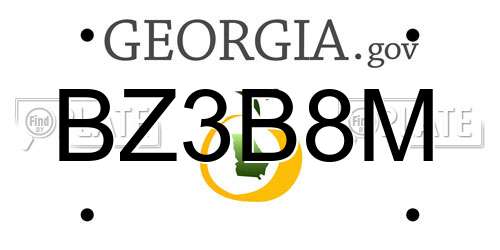 BZ3B8M Georgia License Plate