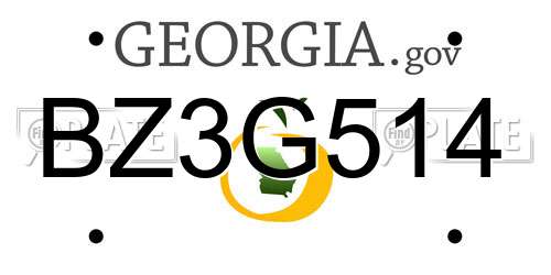 BZ3G514 Georgia License Plate