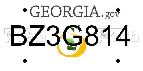 BZ3G814 Georgia License Plate