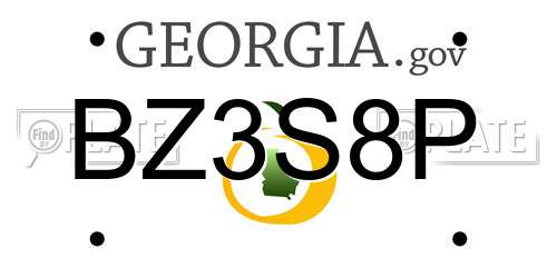 BZ3S8P Georgia License Plate