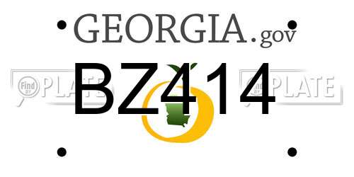 BZ414 Georgia License Plate