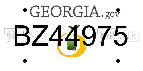 BZ44975 Georgia License Plate