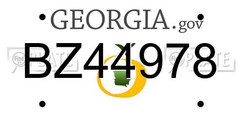 BZ44978 Georgia License Plate