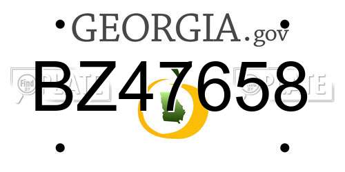 BZ47658 Georgia License Plate