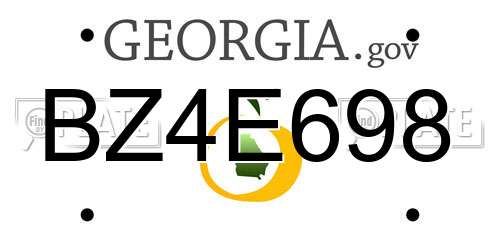 BZ4E698 Georgia License Plate