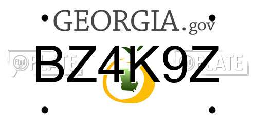 BZ4K9Z Georgia License Plate