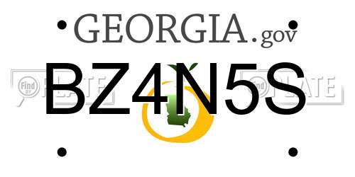 BZ4N5S Georgia License Plate