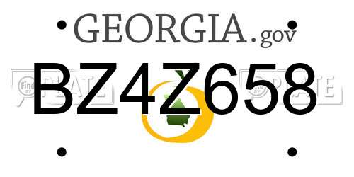 BZ4Z658 Georgia License Plate