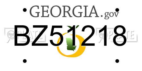 BZ51218 Georgia License Plate