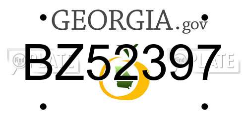 BZ52397 Georgia License Plate