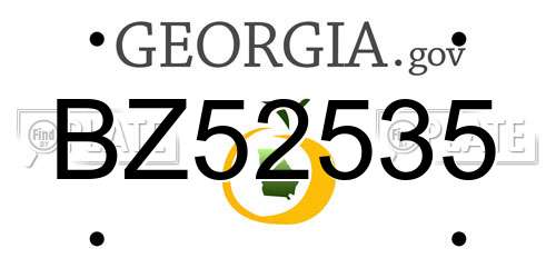 BZ52535 Georgia License Plate