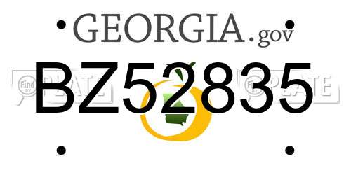 BZ52835 Georgia License Plate