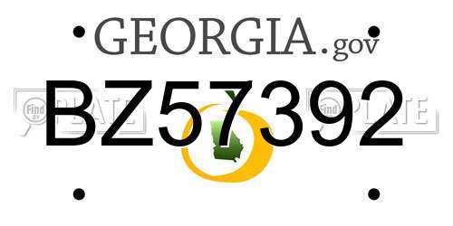 BZ57392 Georgia License Plate