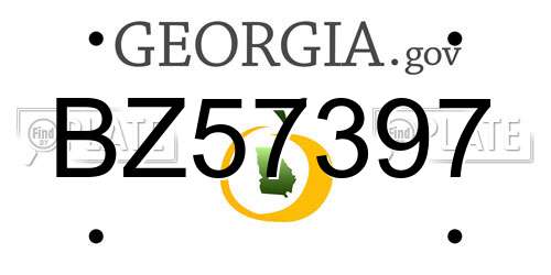 BZ57397 Georgia License Plate