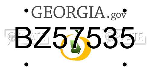 BZ57535 Georgia License Plate