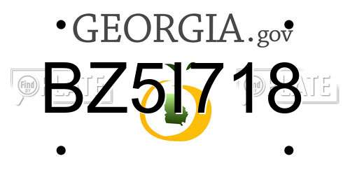 BZ5I718 Georgia License Plate