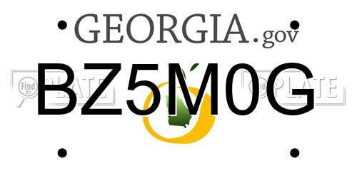 BZ5M0G Georgia License Plate