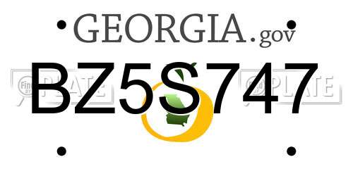 BZ5S747 Georgia License Plate