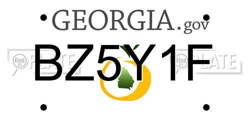 BZ5Y1F Georgia License Plate