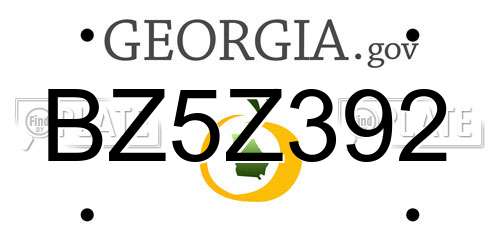 BZ5Z392 Georgia License Plate