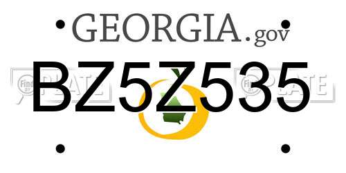 BZ5Z535 Georgia License Plate