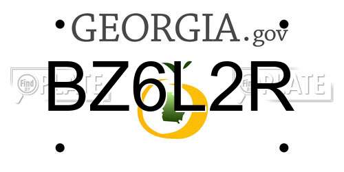 BZ6L2R Georgia License Plate