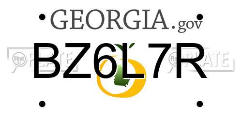 BZ6L7R Georgia License Plate